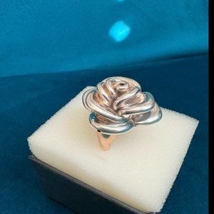 Sterling Silver Rose Ring - 925 - Vintage